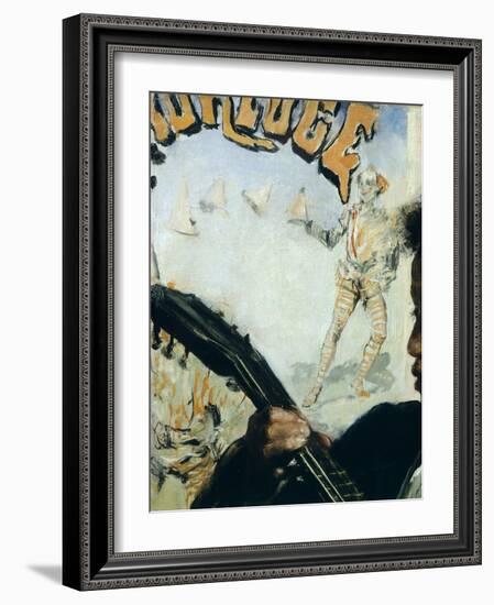 Urchin with Guitar, 1877-Antonio Mancini-Framed Giclee Print