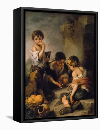 Urchins Playing Dice, about 1670/1675-Bartolomé Estéban Murillo-Framed Premier Image Canvas