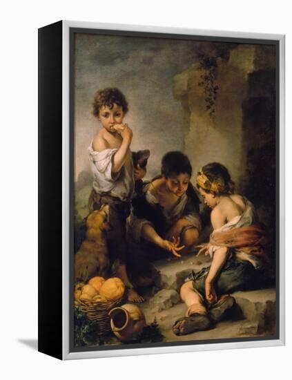 Urchins Playing Dice, about 1670/1675-Bartolomé Estéban Murillo-Framed Premier Image Canvas