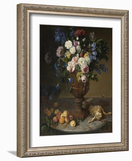 Urn of Flowers with Fruits and Hare, 1715-Alexandre-Francois Desportes-Framed Giclee Print