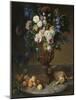 Urn of Flowers with Fruits and Hare, 1715-Alexandre-Francois Desportes-Mounted Giclee Print