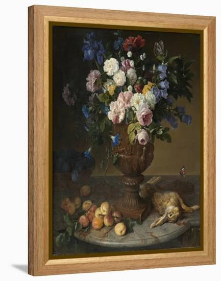 Urn of Flowers with Fruits and Hare, 1715-Alexandre-Francois Desportes-Framed Premier Image Canvas