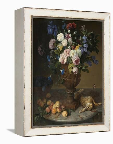 Urn of Flowers with Fruits and Hare, 1715-Alexandre-Francois Desportes-Framed Premier Image Canvas