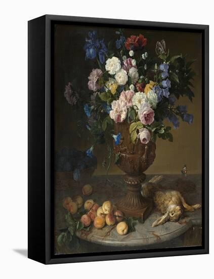 Urn of Flowers with Fruits and Hare, 1715-Alexandre-Francois Desportes-Framed Premier Image Canvas