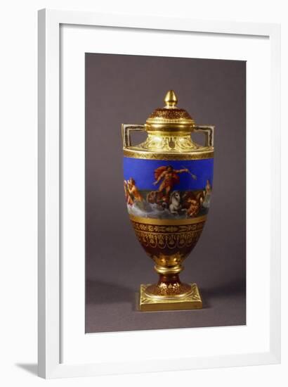 Urn Shaped Vase with Neoclassical Frieze and Scenes of Neptune's Chariot-null-Framed Giclee Print