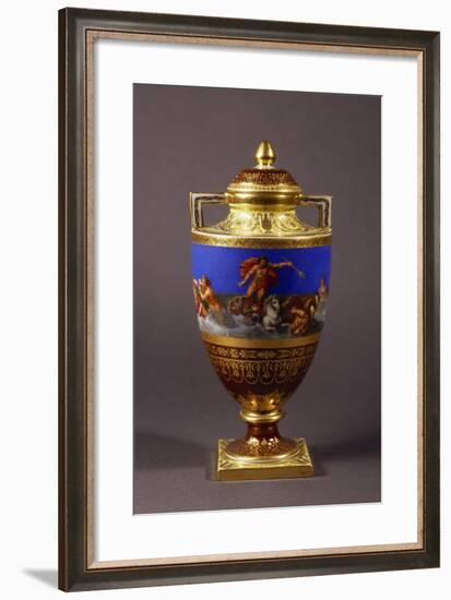 Urn Shaped Vase with Neoclassical Frieze and Scenes of Neptune's Chariot-null-Framed Giclee Print