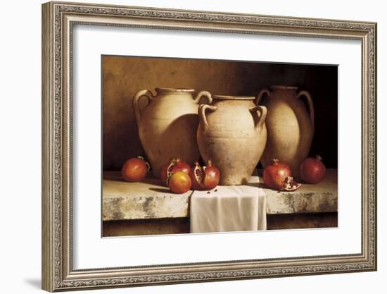 Urns with Persimmons and Pomegranates-Loran Speck-Framed Giclee Print