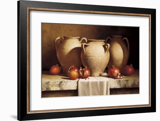 Urns with Persimmons and Pomegranates-Loran Speck-Framed Giclee Print