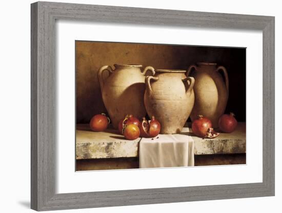 Urns with Persimmons and Pomegranates-Loran Speck-Framed Giclee Print