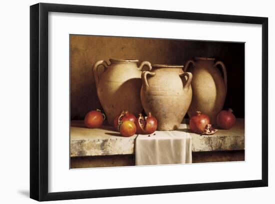 Urns with Persimmons and Pomegranates-Loran Speck-Framed Giclee Print