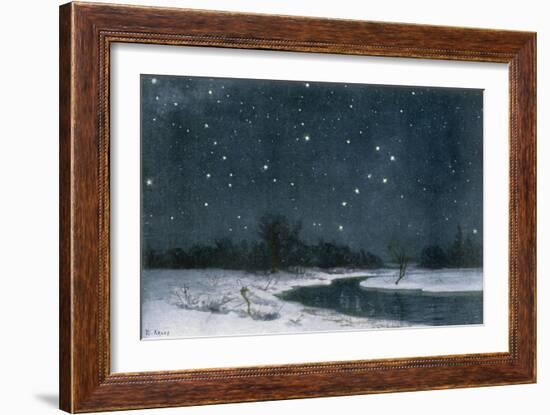 Ursa Major and Ursa Minor (The Great Bear and the Little Bear) in the Northern Sky-null-Framed Art Print