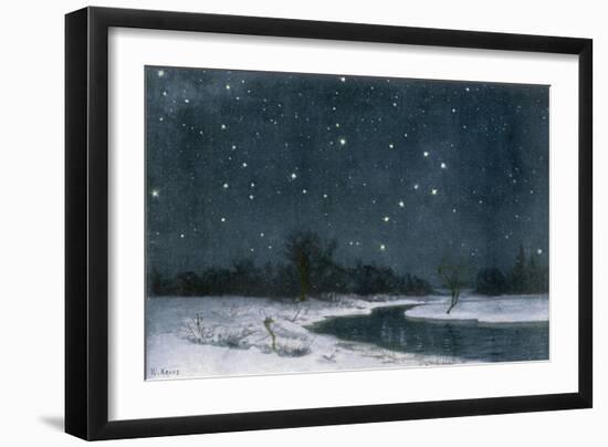 Ursa Major and Ursa Minor (The Great Bear and the Little Bear) in the Northern Sky-null-Framed Art Print