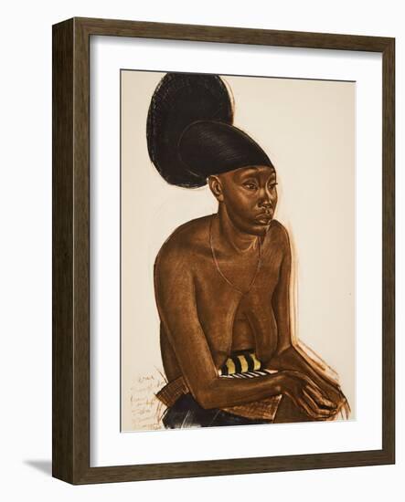 Uru, La Mangbeou (Niangara) Haut Ouelle, from Dessins Et Peintures D'afrique, Executes Au Cours De-Alexander Yakovlev-Framed Giclee Print