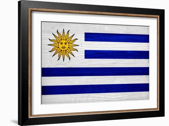 Uruguay Flag Design with Wood Patterning - Flags of the World Series-Philippe Hugonnard-Framed Art Print