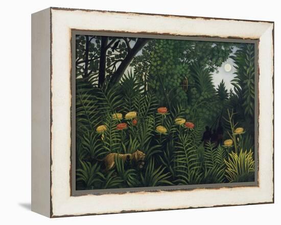 Urwald Mit Tiger Und Jaegern, um 1907-Henri Rousseau-Framed Premier Image Canvas