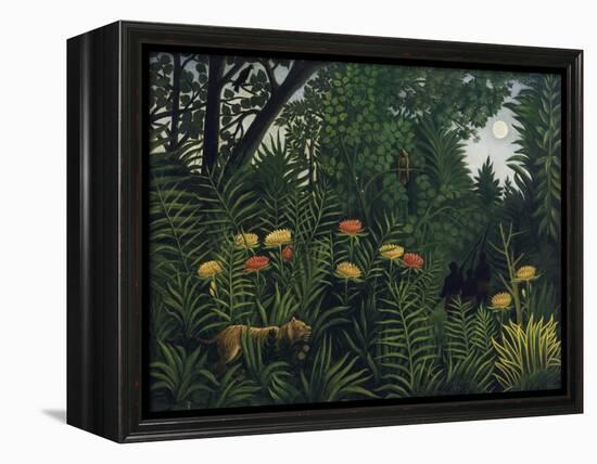 Urwald Mit Tiger Und Jaegern, um 1907-Henri Rousseau-Framed Premier Image Canvas