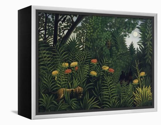 Urwald Mit Tiger Und Jaegern, um 1907-Henri Rousseau-Framed Premier Image Canvas