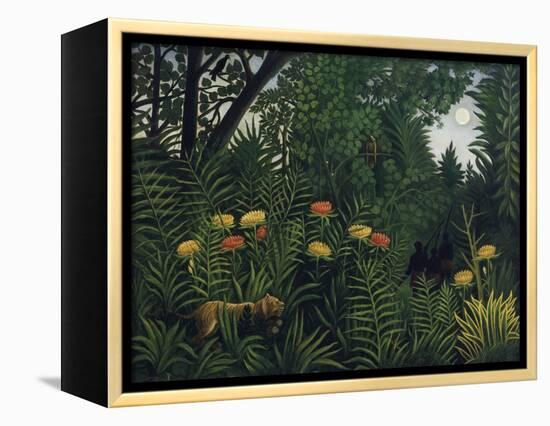 Urwald Mit Tiger Und Jaegern, um 1907-Henri Rousseau-Framed Premier Image Canvas