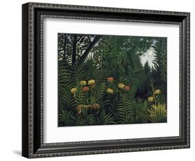 Urwald Mit Tiger Und Jaegern, um 1907-Henri Rousseau-Framed Giclee Print