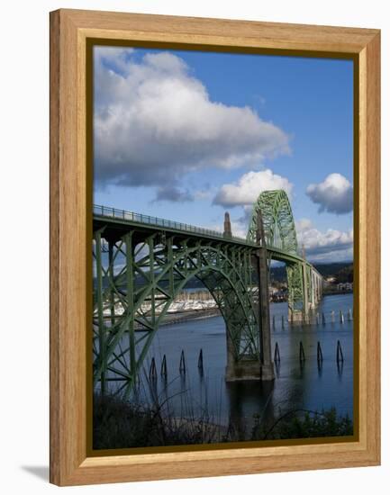 Us 101 Bridge, Newport, Oregon, USA-Peter Hawkins-Framed Premier Image Canvas