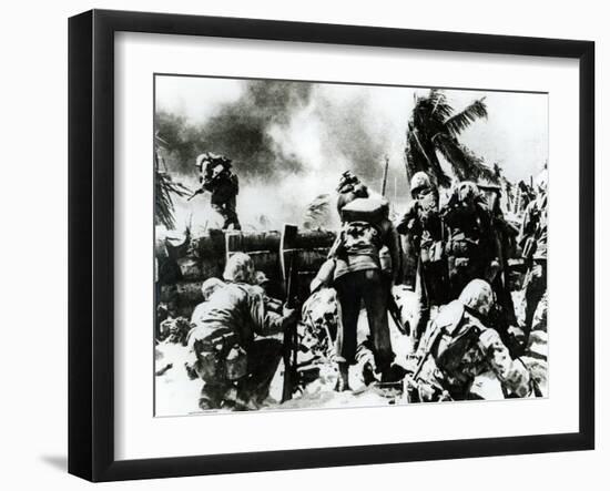 Us 2nd Marine Division Storm Ashore at Tarawa, Gilbert Islands, 20th November 1943-null-Framed Photographic Print