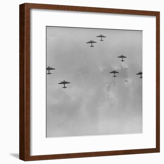 US 8th Bomber Command B-17 Flying Fortress Bombers Getting Into Formation-Margaret Bourke-White-Framed Premium Photographic Print