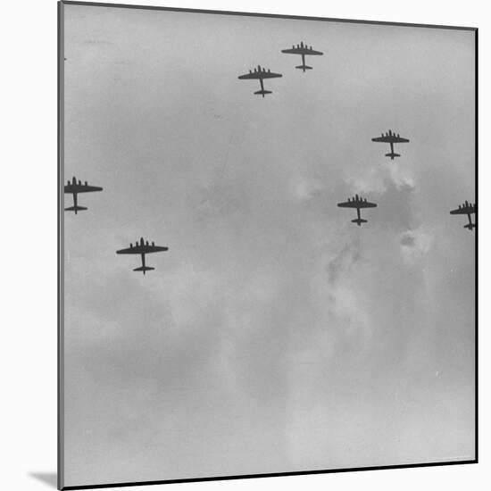 US 8th Bomber Command B-17 Flying Fortress Bombers Getting Into Formation-Margaret Bourke-White-Mounted Photographic Print