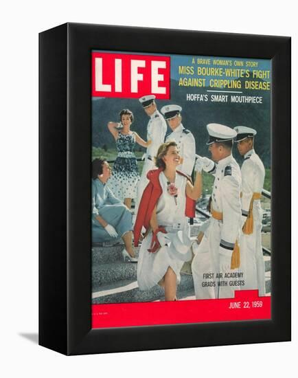 US Air Force Academy Cadets Greeting Guests after Graduation, June 22, 1959-Leonard Mccombe-Framed Premier Image Canvas