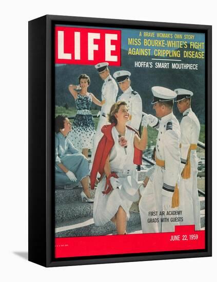 US Air Force Academy Cadets Greeting Guests after Graduation, June 22, 1959-Leonard Mccombe-Framed Premier Image Canvas