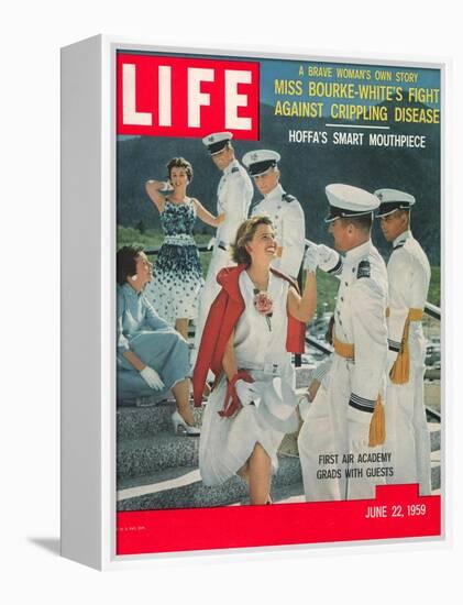 US Air Force Academy Cadets Greeting Guests after Graduation, June 22, 1959-Leonard Mccombe-Framed Premier Image Canvas