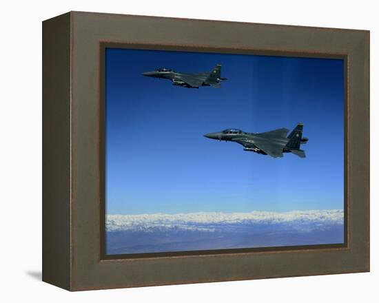 US Air Force F-15E Strike Eagles Approach a Mission Objective in Eastern Afghanistan-null-Framed Premier Image Canvas