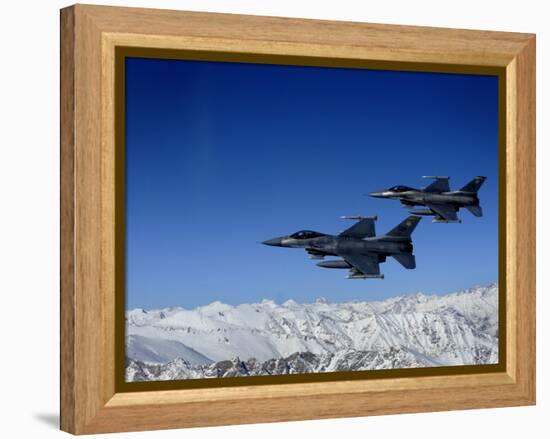 US Air Force F-16 Fighting Falcons Conduct Operations over Eastern Afghanistan-null-Framed Premier Image Canvas