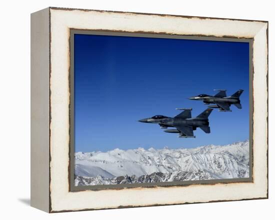 US Air Force F-16 Fighting Falcons Conduct Operations over Eastern Afghanistan-null-Framed Premier Image Canvas