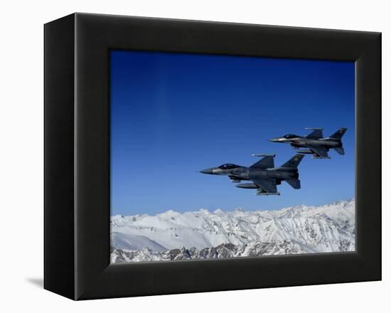 US Air Force F-16 Fighting Falcons Conduct Operations over Eastern Afghanistan-null-Framed Premier Image Canvas