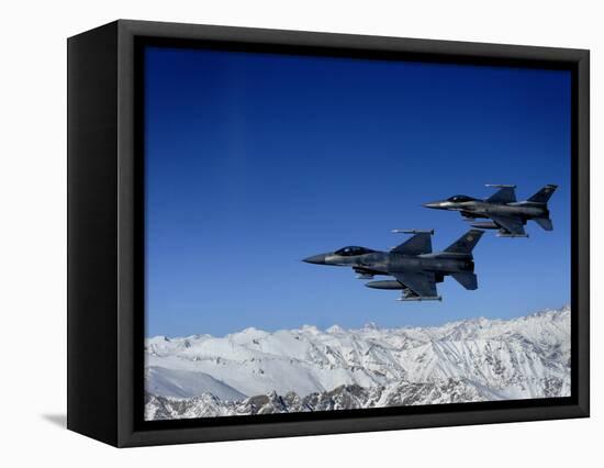 US Air Force F-16 Fighting Falcons Conduct Operations over Eastern Afghanistan-null-Framed Premier Image Canvas