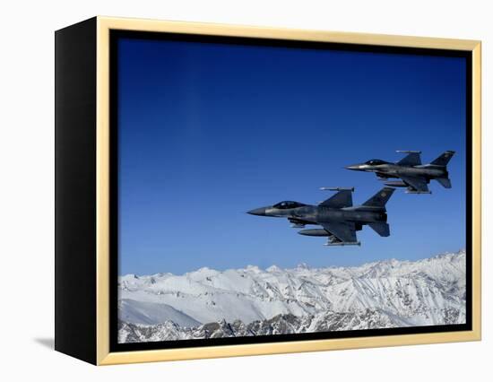 US Air Force F-16 Fighting Falcons Conduct Operations over Eastern Afghanistan-null-Framed Premier Image Canvas