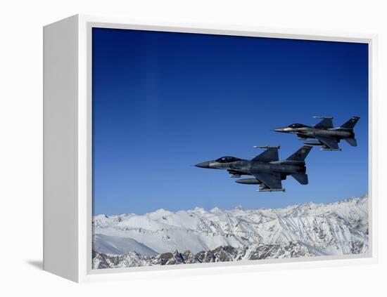 US Air Force F-16 Fighting Falcons Conduct Operations over Eastern Afghanistan-null-Framed Premier Image Canvas