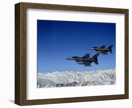 US Air Force F-16 Fighting Falcons Conduct Operations over Eastern Afghanistan-null-Framed Photographic Print