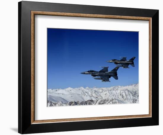 US Air Force F-16 Fighting Falcons Conduct Operations over Eastern Afghanistan-null-Framed Photographic Print