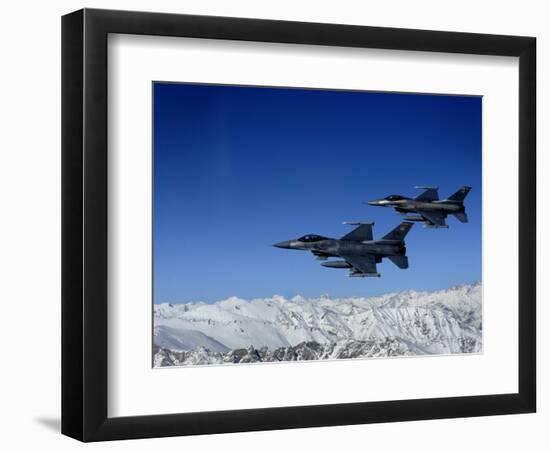 US Air Force F-16 Fighting Falcons Conduct Operations over Eastern Afghanistan--Framed Photographic Print