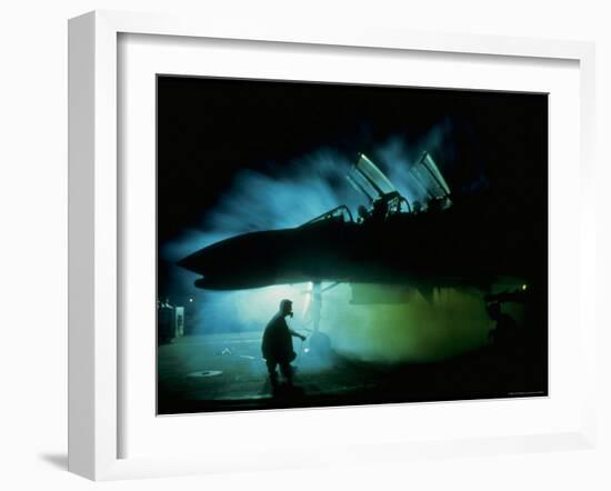 US Air Force F4 Phantom Crew and Ground Personnel, Readying Morning Mission at Phan Rang Airfield-Larry Burrows-Framed Photographic Print