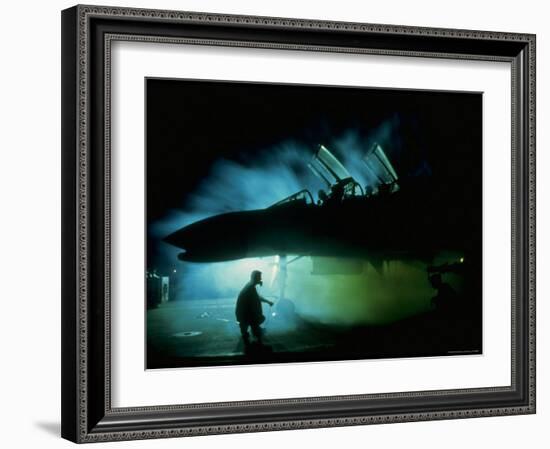 US Air Force F4 Phantom Crew and Ground Personnel, Readying Morning Mission at Phan Rang Airfield-Larry Burrows-Framed Photographic Print