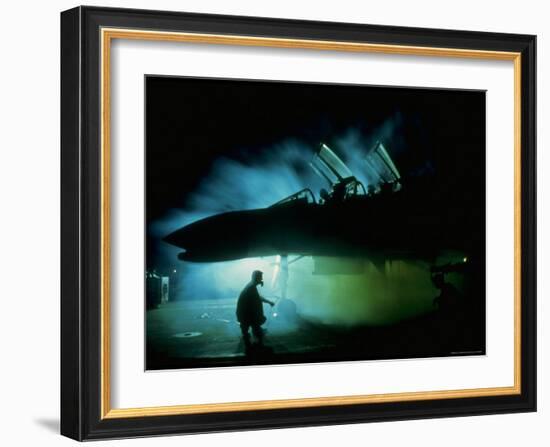 US Air Force F4 Phantom Crew and Ground Personnel, Readying Morning Mission at Phan Rang Airfield-Larry Burrows-Framed Photographic Print