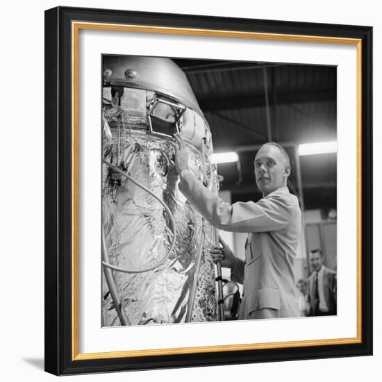 Us Air Force Lt. Col. David G. Simons, with Gondola for Project Manhigh Ii. Minneapolis, 1957-Yale Joel-Framed Photographic Print