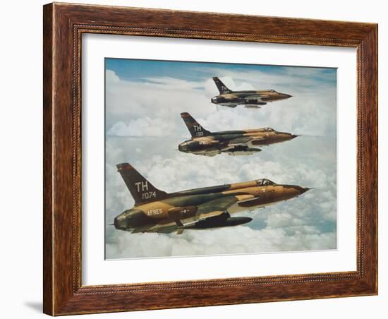 Us Air Force Republic F-105 Thunderchief Fighters-null-Framed Giclee Print