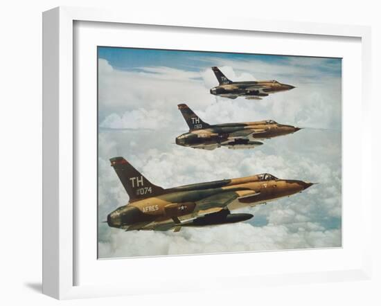 Us Air Force Republic F-105 Thunderchief Fighters-null-Framed Giclee Print