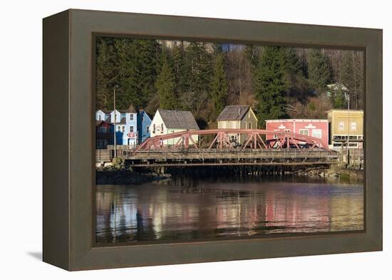 US, Alaska, Ketchikan. Historic Creek Street red light district, Stedman St. Tlingits-Trish Drury-Framed Premier Image Canvas