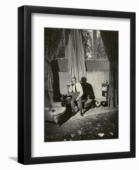 Us Ambassador Laurice A. Steinhardt Amid Wreckage at Moscow Embassy's July 23 Bombing, 1941-Margaret Bourke-White-Framed Photographic Print