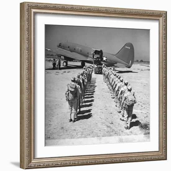 US Armed Forces C46 Cargo Plane Loading Troops and Equipment-Bernard Hoffman-Framed Photographic Print