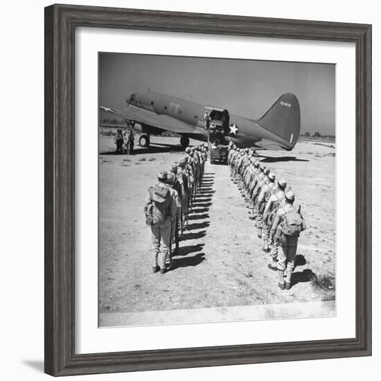 US Armed Forces C46 Cargo Plane Loading Troops and Equipment-Bernard Hoffman-Framed Photographic Print